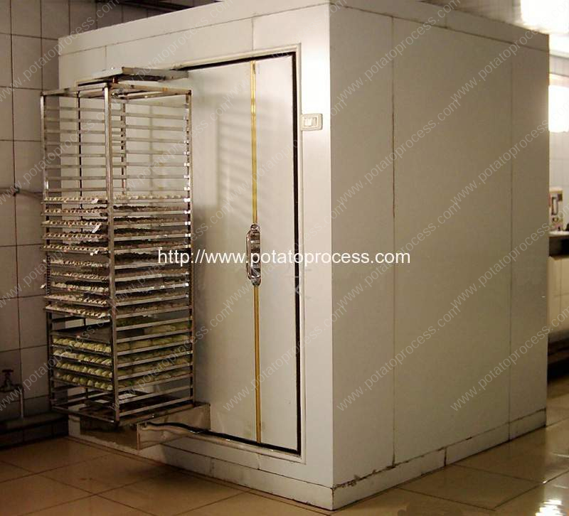 Carbon-Black-Cover-Type-Semi-Automatic-Instant-Freezing-Machine-for-Frozen-French-Fries-Production-Line