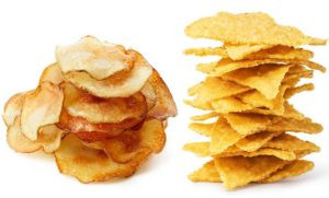 What are Difference of Potato Chips and Corn Chips