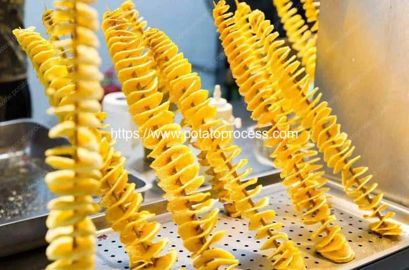 Automatic Frying Tornado Potato Fries Production Line