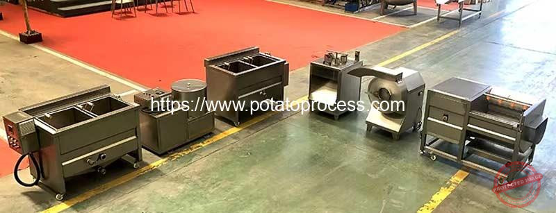 Semi-Automatic-Potato-Chips-French-Fries-Washing-Peeling-Cutting-Frying-Production-Line